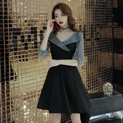 Women's Summer Mesh Dress V-Neck Slim Suit Skirt