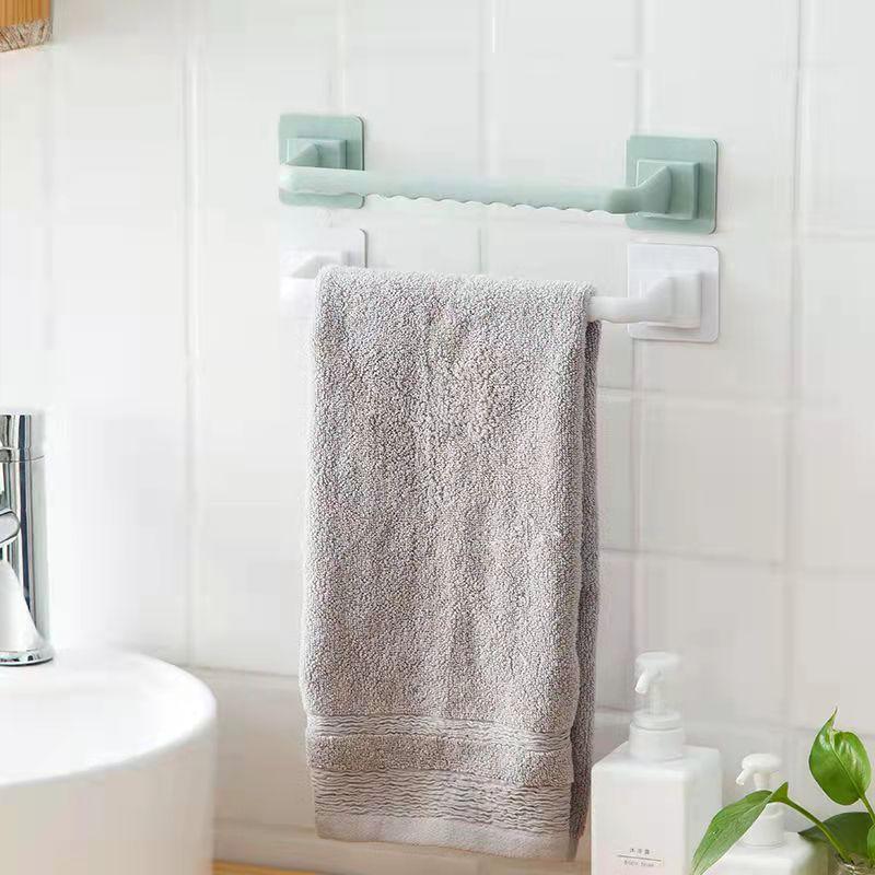 25/36cm Bathroom Towel Rack Bathroom Towel Rod Kitchen Towel Rack Paste Simple Hanging Slippers Rack PP Towel Holder 3 Color