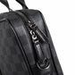 Business Briefcase Men Black Plaid PU Leather Zipper Waterproof Handbag Shoulder Bag Crossbody Bags