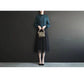 Dark Green Thick Shirt Wild Lace Bottoming Shirt Women's Inner Mesh Collar Blue Crochet Lace Shirts