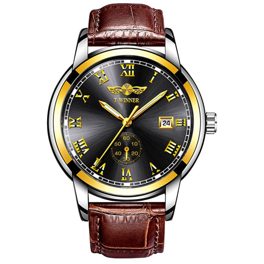 Carnival Mechanical Watches Steel /Leather Strap Watch Men Waterproof Male Clock