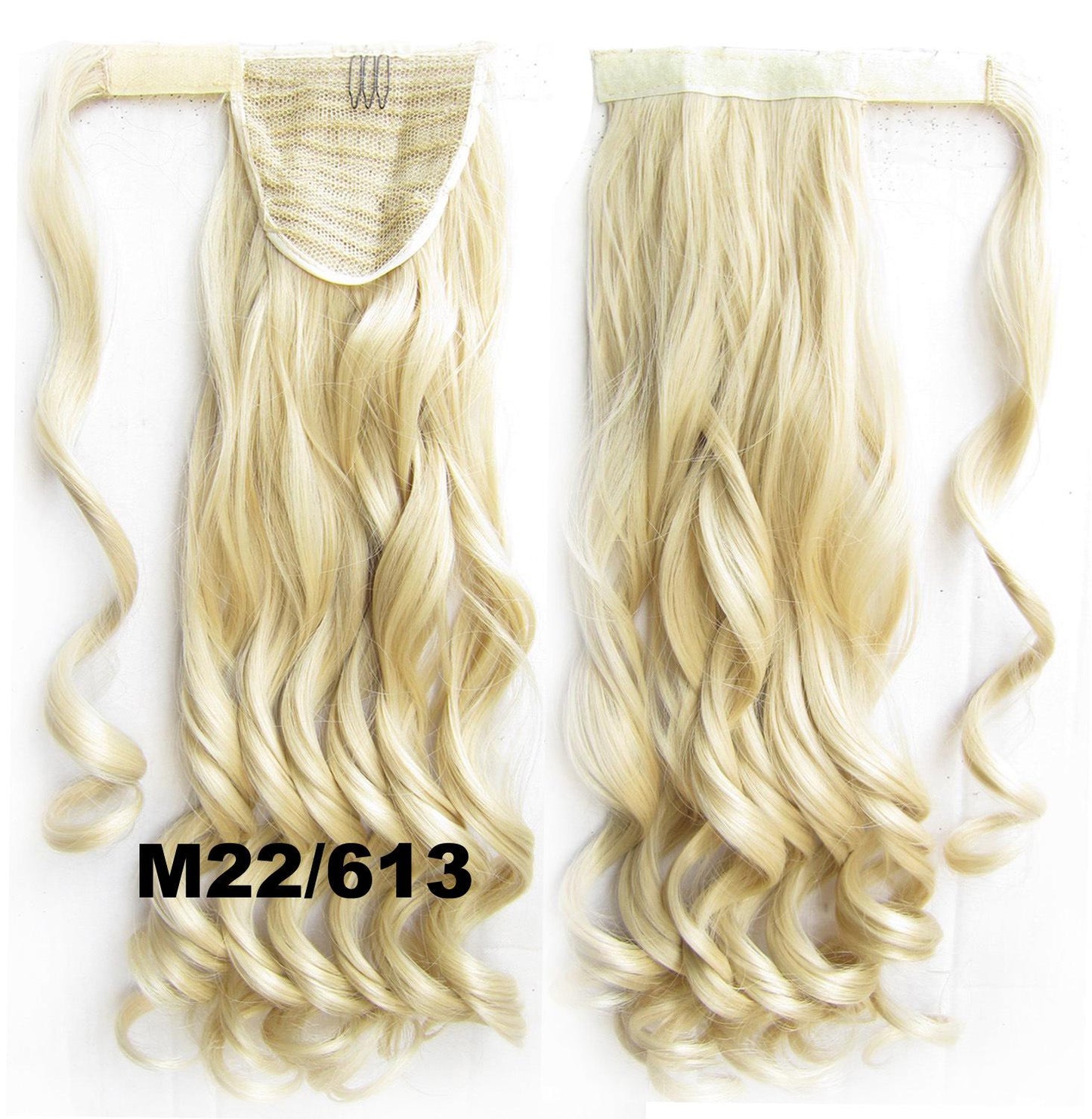24" Long Wavy Wrap Around Clip In Ponytail Hair Extension Synthetic Natural Wave Pony Tail Fake Hair