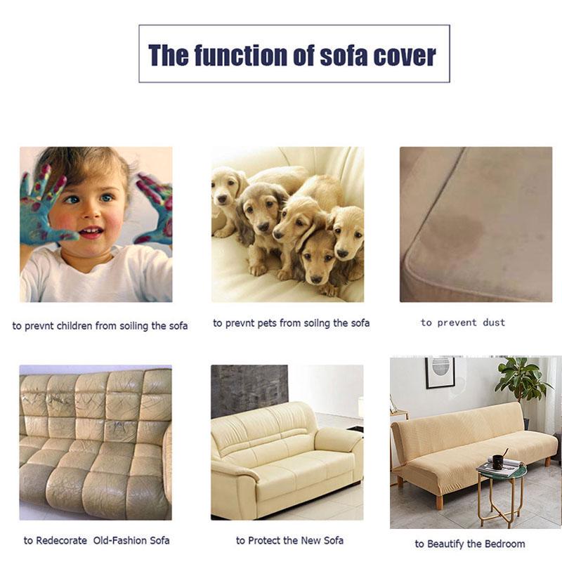 Magic Sofa Cover Without Armrest Folding Sofa Bed Cover  Elastic Furniture Protector Slipcover Couch Cover Armless Sofa Covers for Living Room