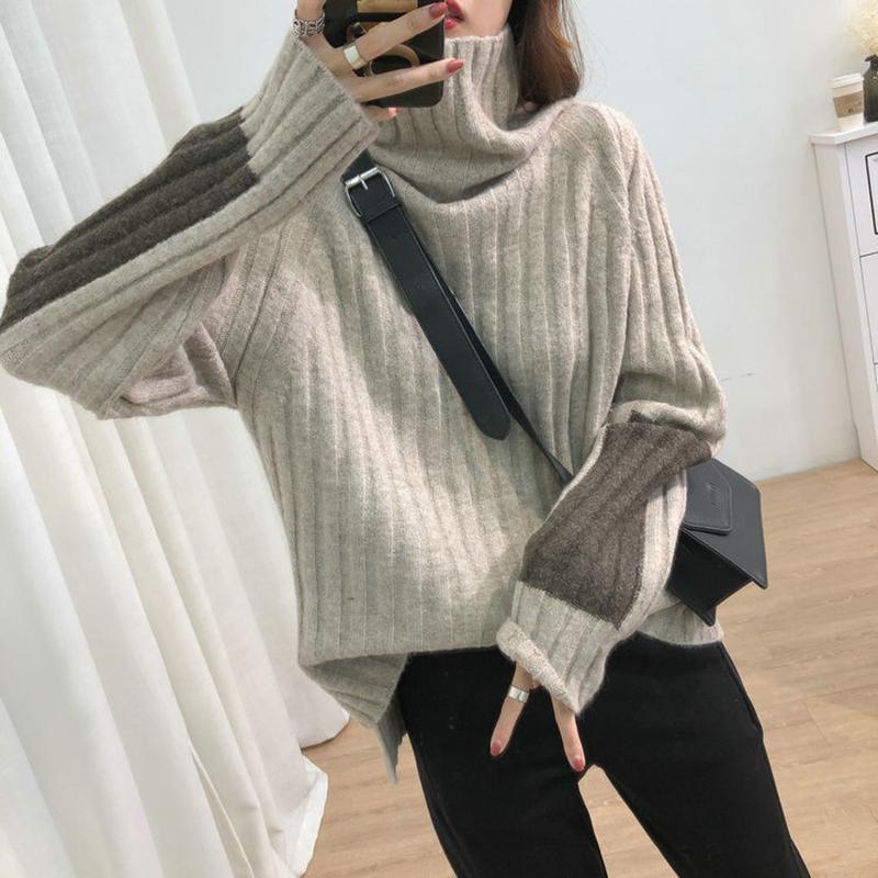 Fall/winter Turtleneck Pullover Sweater Keep Warm Loose Padded Bottoming Shirt Casual Commuter Women's Sweater