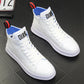Men's Four Seasons Trendy Shoes Patent Leather Bright Leather Sneakers Boys High-top Casual Shoes