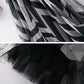Women's Strapless V-neck Striped Dress Large Skirt Mesh Skirt Temperament Lady Style Long Stitching Dress Can Be Worn with A Belt and Waist Is Slim
