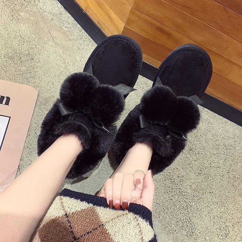 Cute Short Tube Snow Boots Women Winter Short Boots Wild Plus Velvet Cotton Shoes Winter Shoes Casual Shoes
