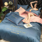 Embroidered Solid Color Bed Sheets and Pillowcases Simple Bedding Loka Cotton Bed Four-piece Set