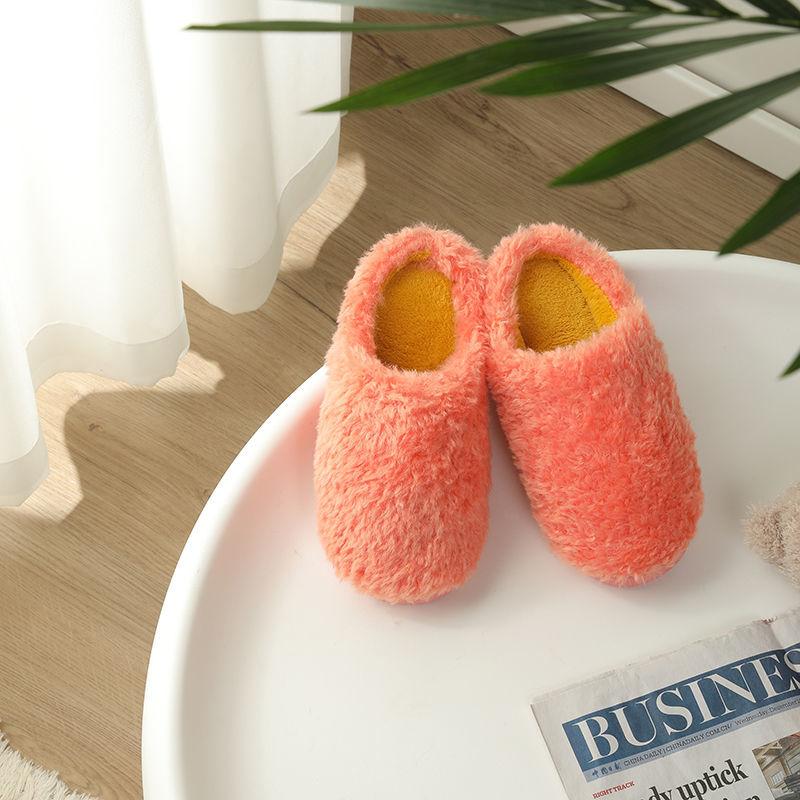 Female Plus Size Household Soft Slippers Women Autumn and Winter Thick Soled Slippers Warm Plush Home Flat Slipper