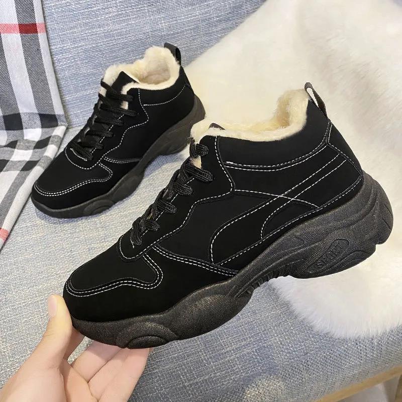 Winter Plus Velvet Thickened Women's Shoes Bottom Non-slip Wear-resistant Lightweight and Warm Women's Winter Cotton Shoes Sports Shoes