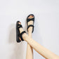 White Sport Sandals Women Summer Outdoor Beach Lightweight Breathable Open Toed Ladies Sandals Casual Flat Black