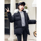 Real Shot Thickening Fashion Women's Down Jacket Wild Hooded Short Korean Cotton Jacket