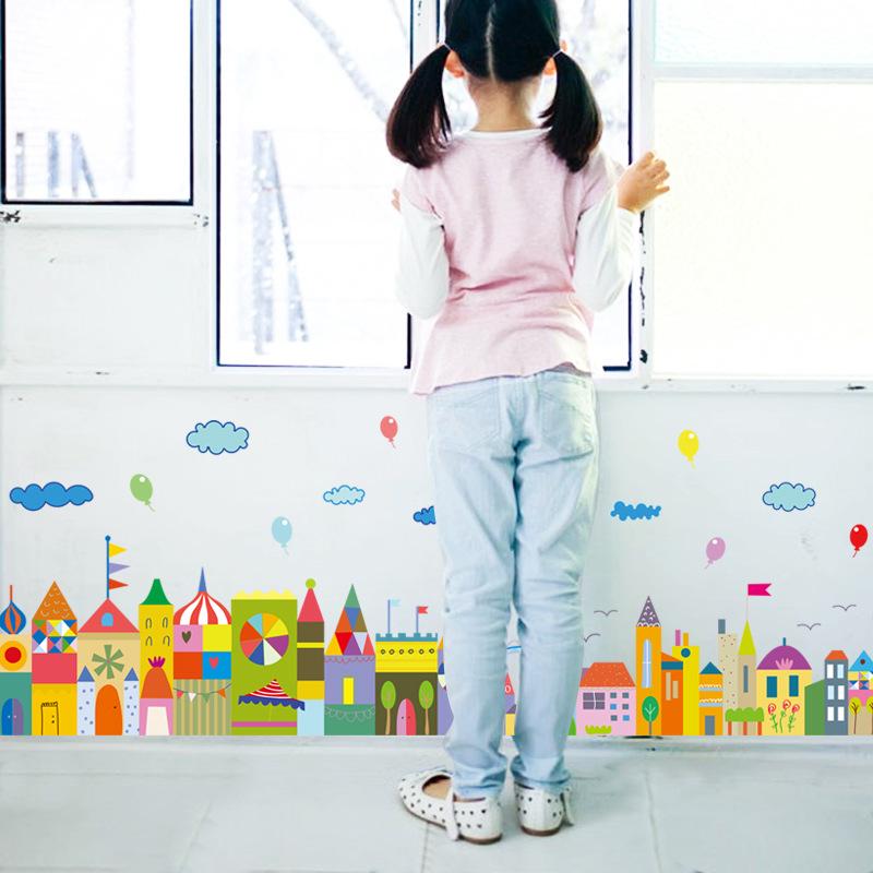 Color Cabin Three Generations Removable Children's Room Bedroom Decorating Wall Stickers