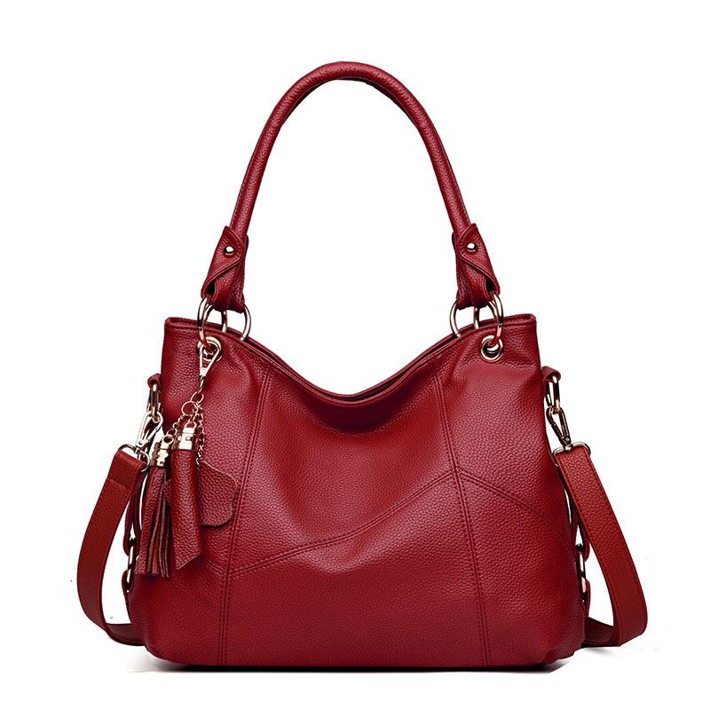 Trendy wild Woman bag Leather bag Big capacity European and American style Shoulder Handbag