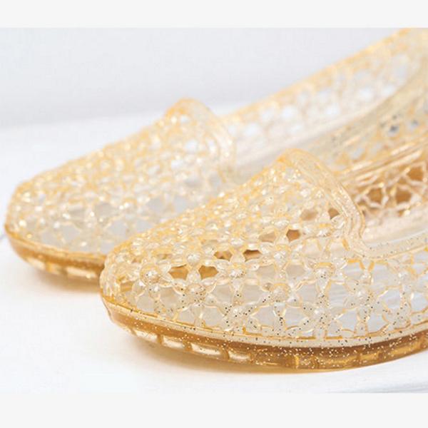 Crystal Toe Cap Sandals Women Fashion Casual Non-slip Transparent Hollow Sandals and Slippers Comfortable Net Shoes for Outer Wear In Summer