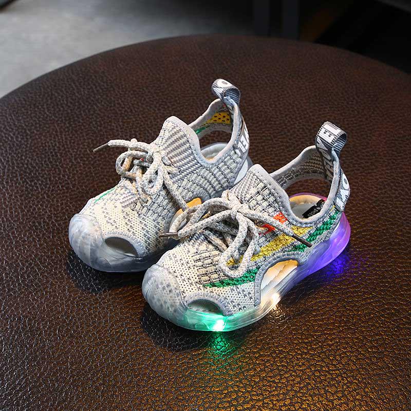 Baby Children's Running Shoes Breathable Mesh Sports Shoes Non-slip Soft Cool Glow