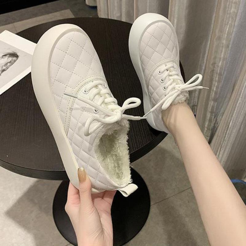 Women's Cotton Shoes Winter All-match Plus Velvet Warm and Comfortable Flat Shoes