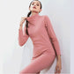 Women Long Sleeve Thermal Underwear Winter Thicken High Collar Sweater Autumn Spring Windproof Soft Lining Comfortable Breathable Wearable Versatile