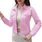 Women Lapel Solid Casual Denim Buttons Blazer Jeans Jacket Cardigan