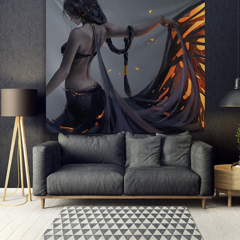 Bedroom Background Hanging Cloth Home Decoration Net Red Live Bedside Ghost Knife Ice Princess Comic Fabric