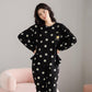 Women Cotton Pajamas Set Cartoon Cute Female Pyjamas Suit Long Sleeve Sleepwear Tops and Pants Sets Home Wear Casual Loose Pullover Nightwear