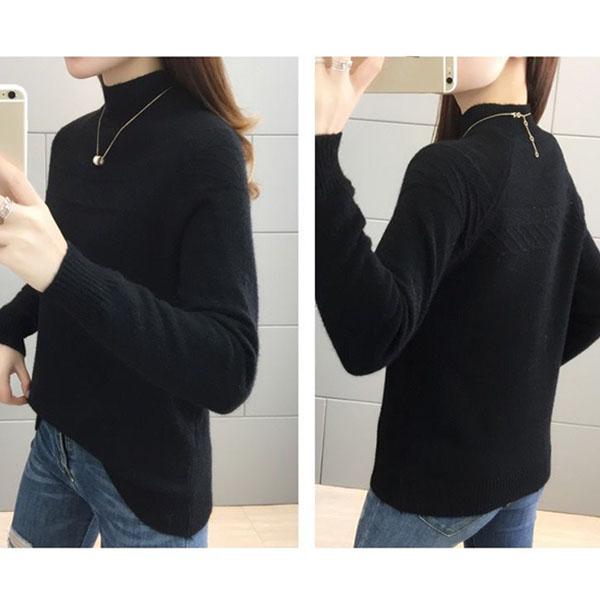 Fall/Winter Women Plus Velvet High-necked Sweater Short Thickened Warm Pullover Sweater Large Size Knit Jumper Bottoming Shirt