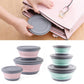 3Pcs Folding Camping Bowl Set Portable Silicone Kitchen Containers for Travel Outdoor Camping
