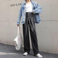 Fleece Suit Straight-leg Pants Female Drape Autumn and Winter Student Black High-waisted Thin Wide-leg Mopping Casual Pants