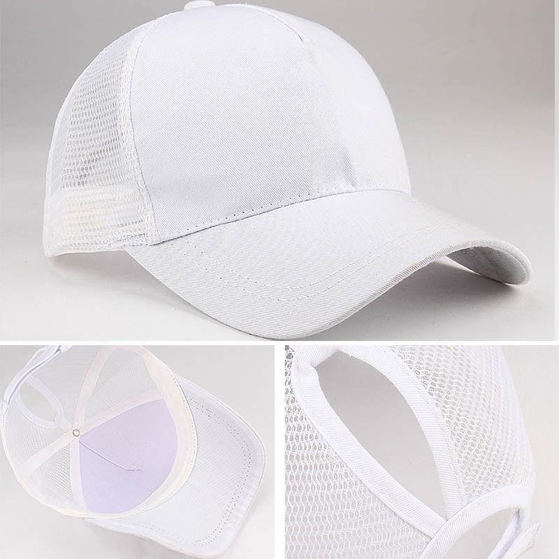 WTEMPOWTEMPOWTEMPO Women Ponytail Baseball Cap High Bun Ponycap Messy Adjustable Mesh Visor Sun Cap