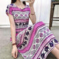 Fairy Dress Printed Vest Mid-length Dress Summer Ethnic Style Cotton Silk Floral Dress Seaside Vacation Waist Mid-length Dress