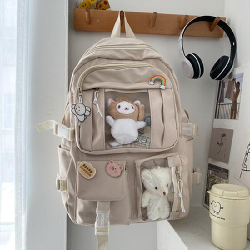 Largecapacity High School Student Backpack Junior High School Student School Bag Female Korean Version of Girl Backpack