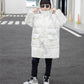 3-12Y Toddler Girls Long Jacket Outwear Children Cotton-padded Jacket Girl Winter Down Clothes Warm Coat Fur Hooed Snowsuit Kids