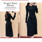 Spring and Autumn Jacket Long Sleeve Round Neck Casual Clothes Fashion Casual Pure Color Sweater Dress