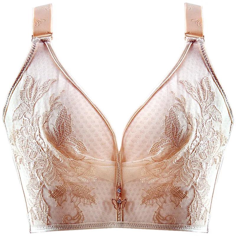 Large Size Underwear Thin Section No Steel Rings Gathering Large Breasts Adjustable Large Bra