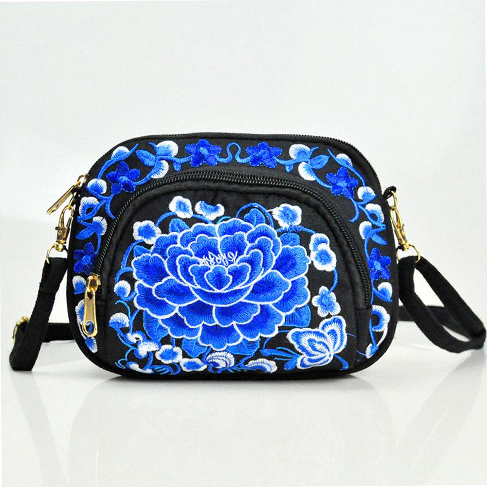 Embroidery Floral Women Messenger Bag Hmong Vintage Chinese National Style Crossbody Sh