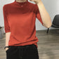 Spring and Autumn Slim Loose Bottoming Shirt Long Sleeve Casual Short Knit Sweater Female Half Turtleneck Sweater Women