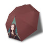 Fully Automatic Umbrella Cartoon Oil Painting Female Student Sunny and Rainy Sun Umbrella Black Glue Sunscreen Anti-ultraviolet Sunshade
