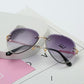Rimless Sunglasses Women Fashion Designer Sun Glasses Metal Farme Gradient Shades Cutting Lens Famal