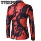 Fancy Blazer Men Big Flower Print  Suit Jacket Men Prom Blazers For Men Slim Fit Blazers