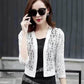 Ladies Summer Thin Long Sleeve Sunscreen Short Breathable Cardigan Solid Color Chiffon Lace Clothing
