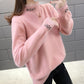 Western Style Mink Velvet Loose Knit Bottoming Shirt Ladies Sweater Lace Ladies Fashion