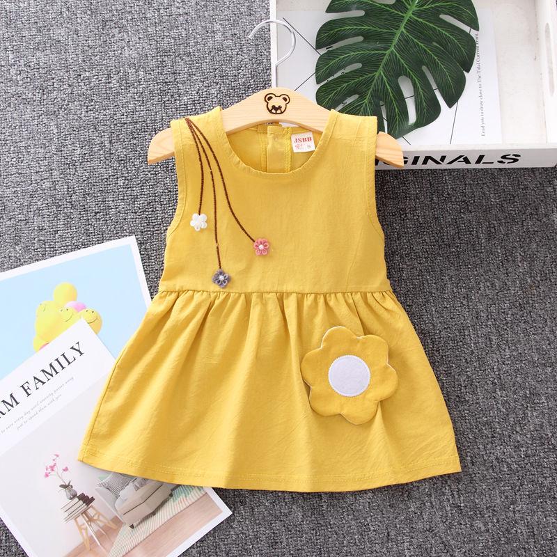 Girls' Cotton Skirt Summer Girls' Princess Skirt Children's Sleeveless Dress Baby Summer 1-4 Years Old