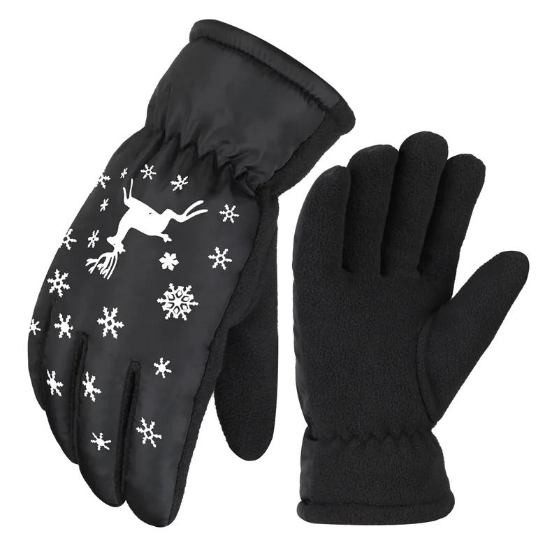 Winter Unisex Double-layer Plus Cotton Wool Gloves Thick Wear-resistant Windproof Riding Warm Waterproof Touch Screen Motorcycle Gloves
