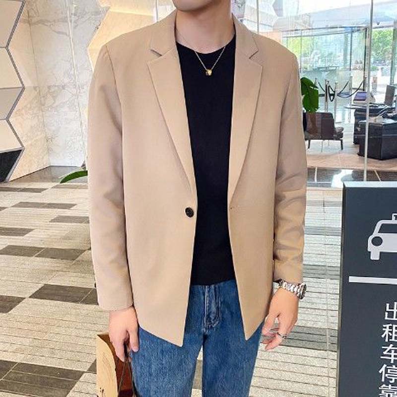 Men's Jacket Casual Suit Men's Youth Loose Work Business Blazers