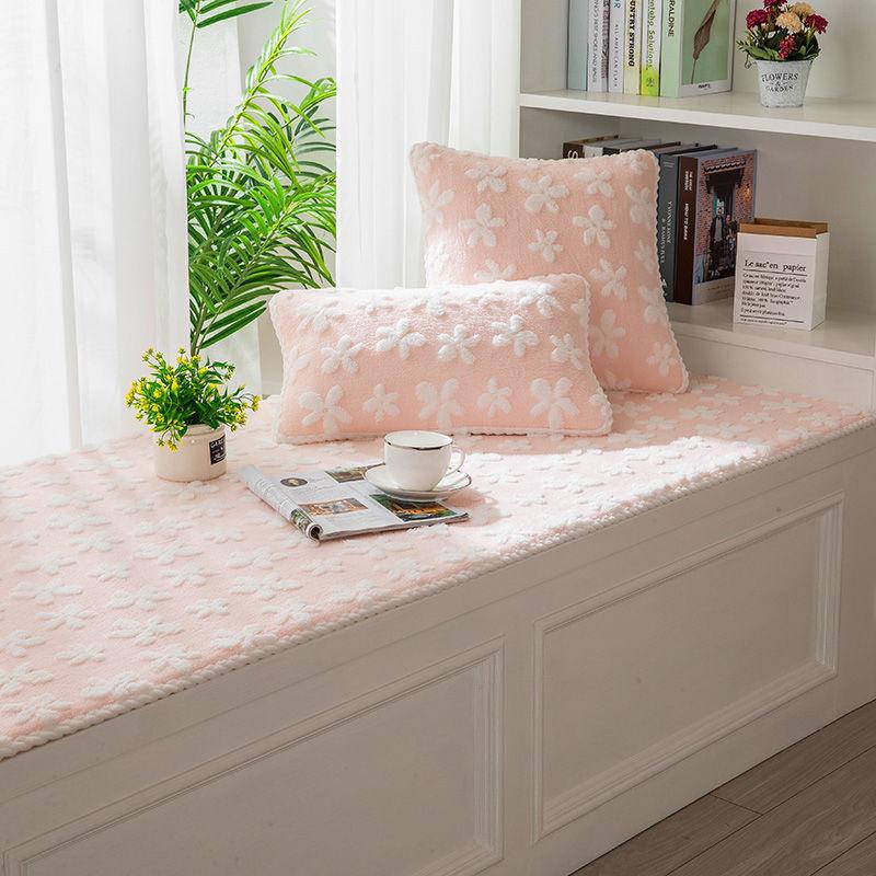 Printed Bay Window Cushion Non-Slip Crystal Velvet Window Sill Pad Bay Window Pad Tatami Mats Sofa Cushion Used for Indoor Outdoor