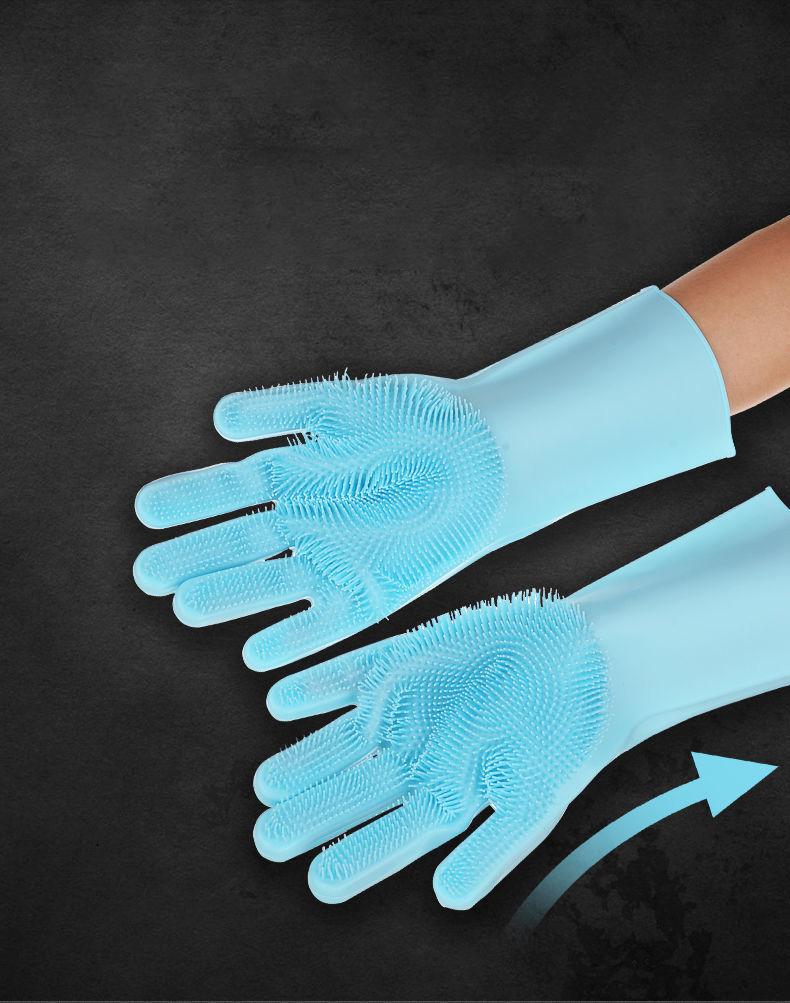 Pet Dogs and Cats Bathing Massage Gloves Dogs Use Finger Silicone Gloves To Scrub Bathtub Cleaning Pet Supplies