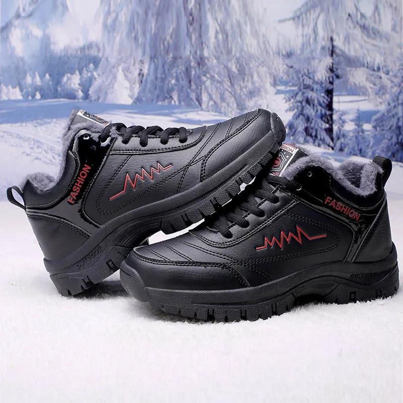 Winter Men's and Women's Outdoor Trekking Shoes Plus Velvet Warm Soft Bottom Walking Shoes Wear-resistant Non-slip Couple Sports Shoes
