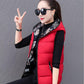 Reversible Hooded Cotton Vest Women's Short Plus Size Thick Winter Waistcoat Vest Jacket