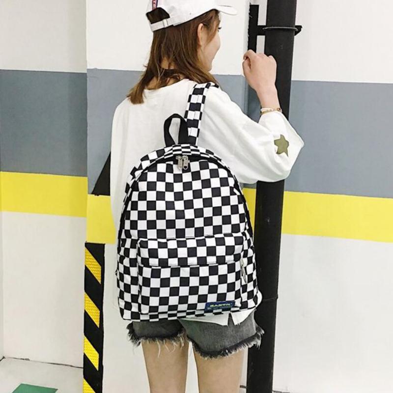 Unisex Plaid Nylon Design Daypack Laptop Backpack Book Bags for School Backpack Casual Rucksack