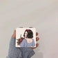 Double-sided Mirror with Flip Cover Cartoon PU Ladies Makeup Mirror Collapsible Must-have Makeup for Travel Appointment Portable HD Thin and Light
